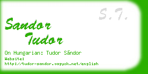 sandor tudor business card